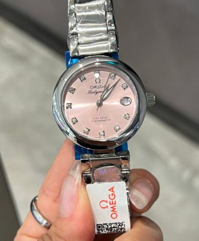 Omega De Ville Ladymatic 34mm Pine Green/Galcial Blue/Macaron Pink/Grape Purple Dial Stainless Steel Strap Smooth Bezel Watch